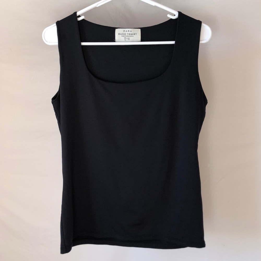 Zara Basics Black Sleeveless Top Size Large